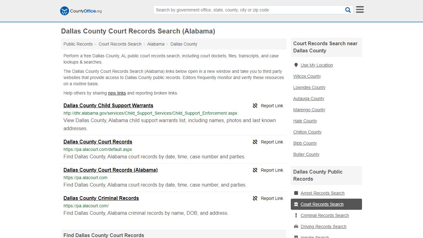 Dallas County Court Records Search (Alabama) - County Office